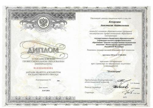 Пилипенко диплом Психиатрия