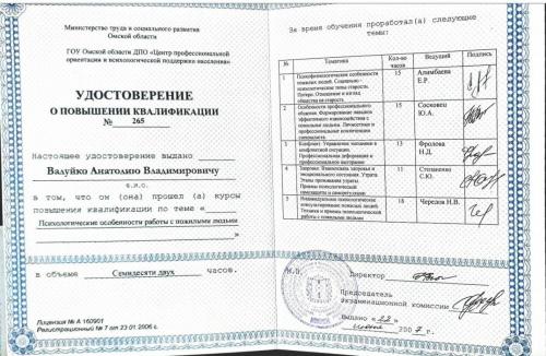 Валуйко Повышение квалификации